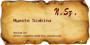 Nyeste Szabina névjegykártya